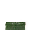 V06 Mono Zip Olive Green Crocodile Leather Wallet