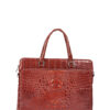 C10 Classic Lucas Red Brown Crocodile Leather Office Handbag