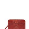 C14 Double Zip Keeper Brown Crocodile Leather Wallet