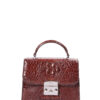 T164 Mini Clémence Red Brown Crocodile Leather Crossbody Bag for Women