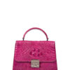 T160 Amelia Purple Crocodile Leather Handbag