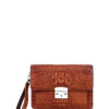 T155 Mario Brown Crocodile Leather Wallet