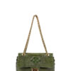 T169A Classic Bag Olive Green Crocodile Leather Crossbody Bag for Women