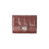 Túi xách da cá sấu nữ T205 Camille Wallet on Chain nâu nhãn