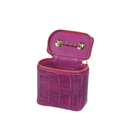 Túi xách da cá sấu nữ T217 Valerie Vanity Case Tím - Hình ảnh 5