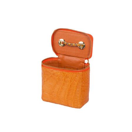 Túi xách da cá sấu nữ T217 Valerie Vanity Case Cam - Hình ảnh 5