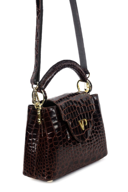 Túi xách da cá sấu T228B.KINH Top Handle Bag Alaia - Ảnh 5
