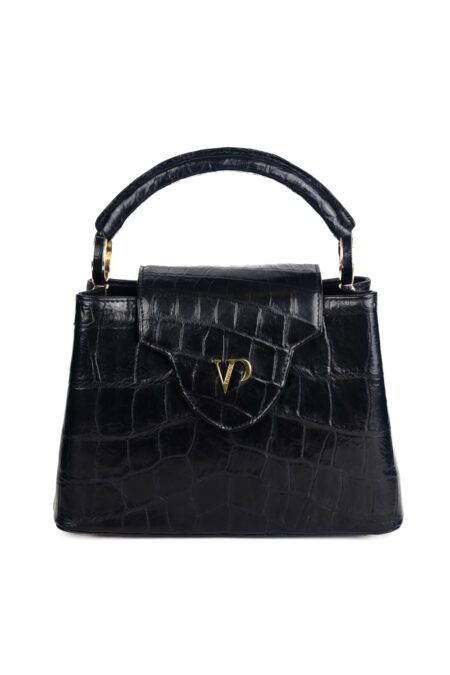 Túi xách da cá sấu T228TRON Top Handle Bag Alaia