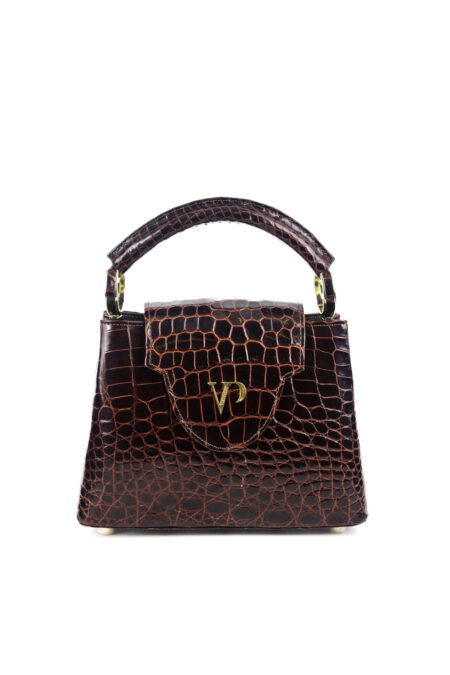 Túi xách da cá sấu T228B.KINH Top Handle Bag Alaia