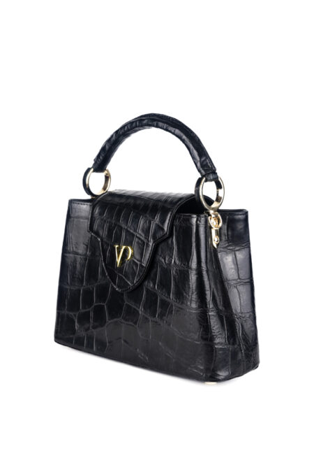 Túi xách da cá sấu T228TRON Top Handle Bag Alaia - Ảnh 2
