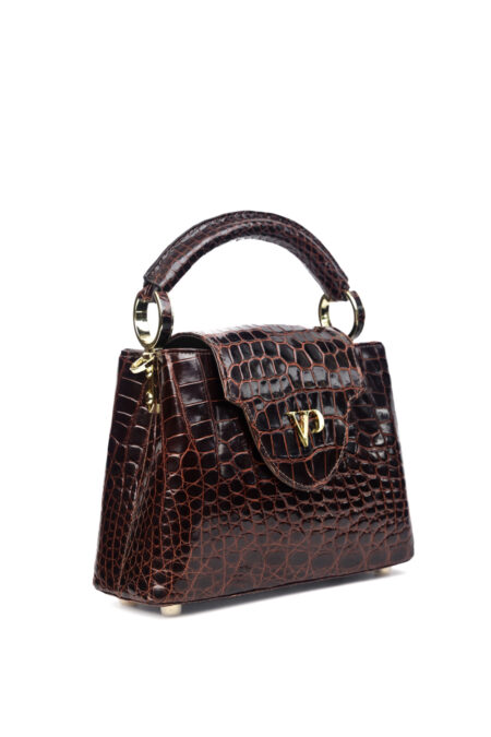 Túi xách da cá sấu T228B.KINH Top Handle Bag Alaia - Ảnh 2
