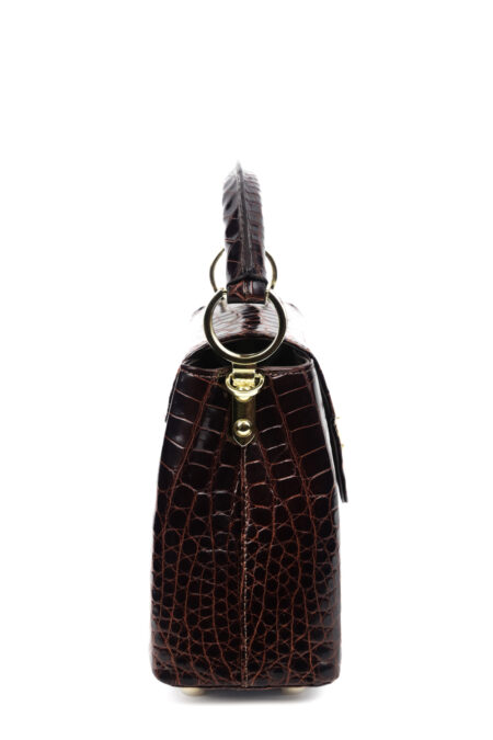 Túi xách da cá sấu T228B.KINH Top Handle Bag Alaia - Ảnh 4