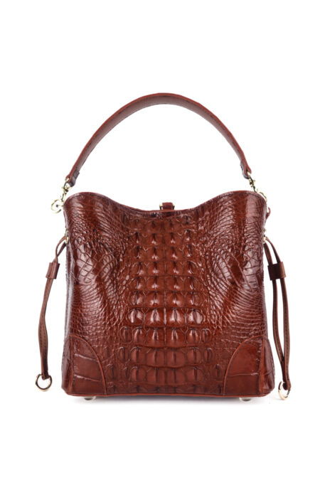 Túi xách da cá sấu T229G Daisy Bucket Bag - Ảnh 2