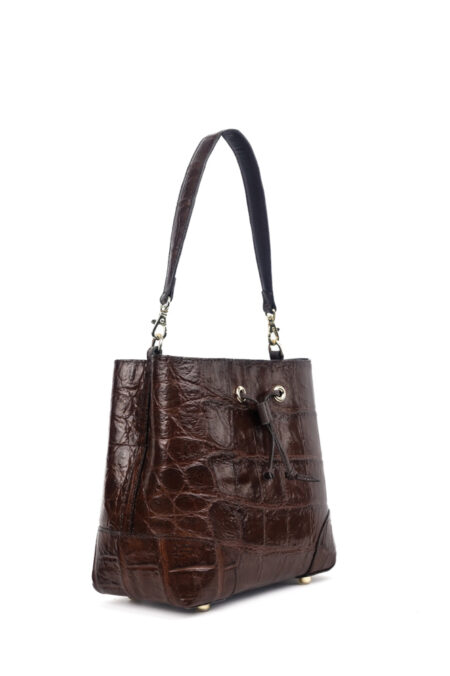 T232TRON Bucket Bag Daphnie Crocodile Leather Handbag - Image 2
