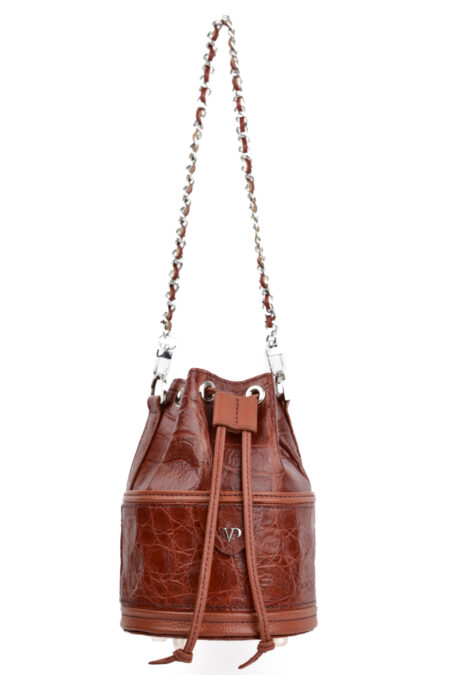 Túi xách da cá sấu T234TRON.2 Bucket Bag Hazel - Hình ảnh 3