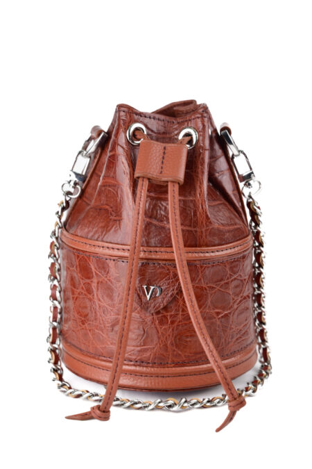 Túi xách da cá sấu T234TRON.2 Bucket Bag Hazel