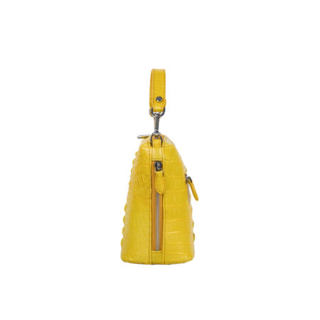 Túi xách da cá sấu Ava Top handle Bag Vàng - Hình ảnh 3