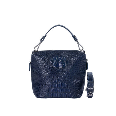 Túi xách da cá sấu Ava Top handle Bag Xanh Navy